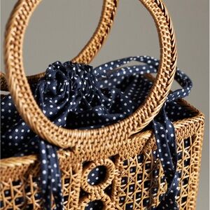 Anthropologie Woven Textured Bali Tote